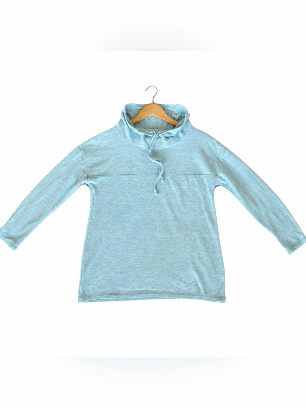 Talbots Womens Light Blue Loungewear Top And Pant Set, Cow Neckline, Size Medium - Picture 4 of 11